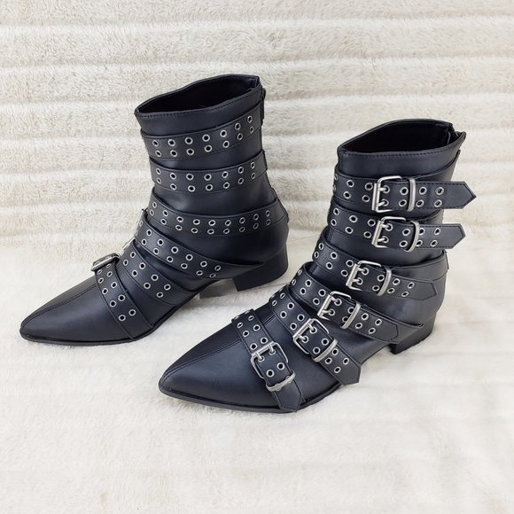 Wicked Warlock Multi Strap Men's Goth Dress Boots